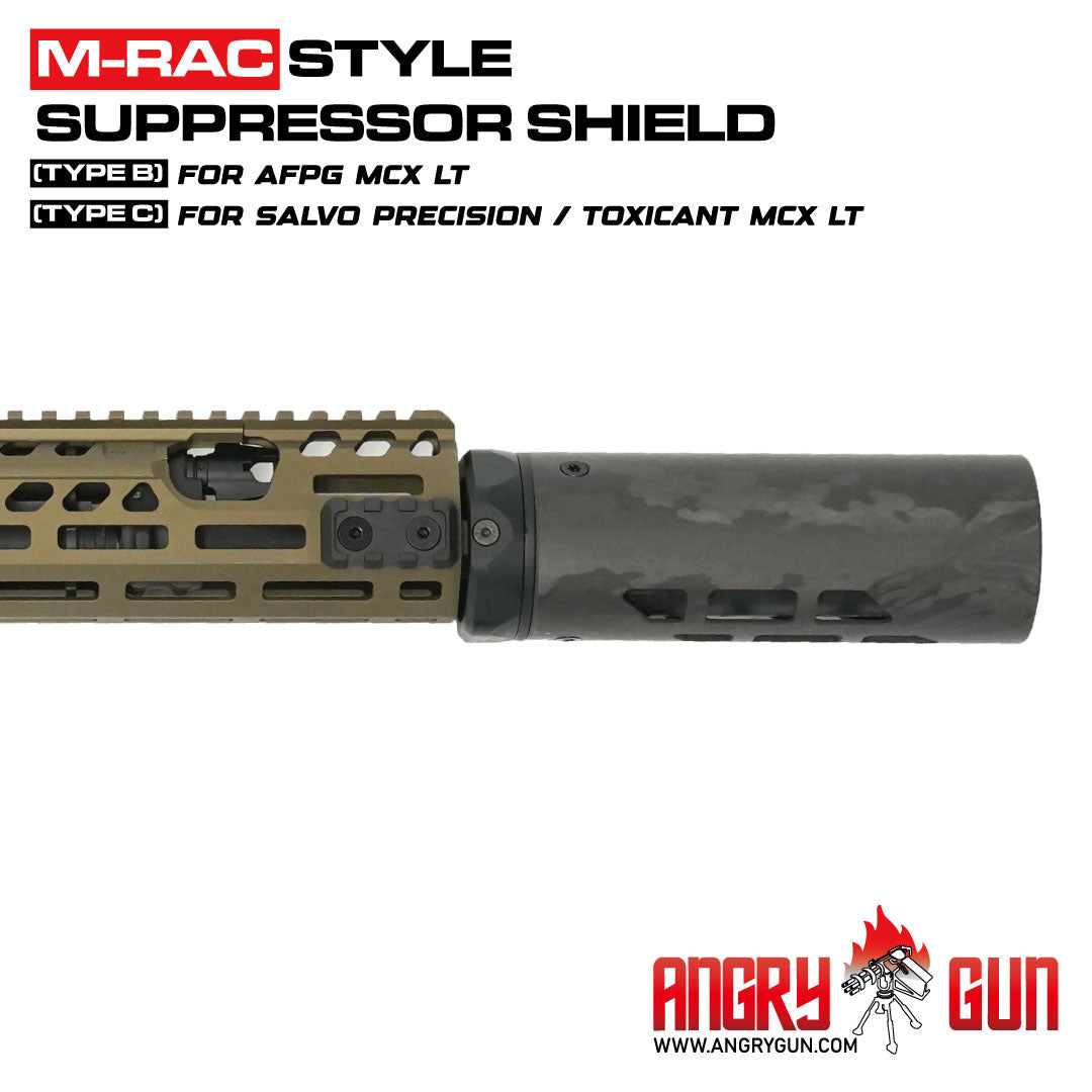 M-RAC STYLE SUPPRSSOR SHIELD (TYPE B & C) - BLACK CARBON 6.5 INCH