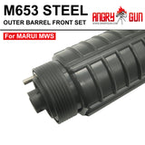 ANGRY GUN STEEL OUTER BARREL FRONT SET FOR MARUI M653 MWS GBB