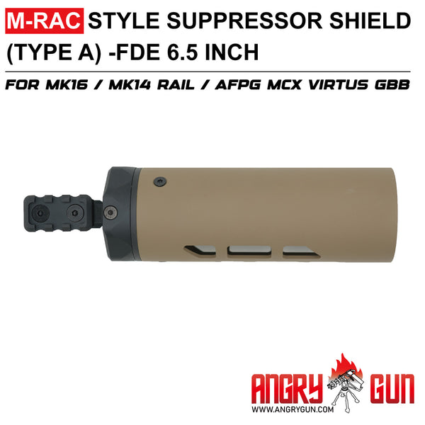 M-RAC STYLE SUPPRSSOR SHIELD (TYPE A) - CERAKOTE FDE 6.5 INCH