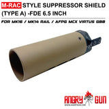 M-RAC STYLE SUPPRSSOR SHIELD (TYPE A) - CERAKOTE FDE 6.5 INCH