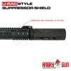 U-RAC STYLE SUPPRESSOR SHIELD - BLACK CARBON 6.5 INCH