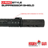 U-RAC STYLE SUPPRESSOR SHIELD - BLACK CARBON 6.5 INCH