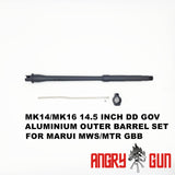 MK14/MK16 DD GOV ALUMINIUM OUTER BARREL SET SERIES  FOR MARUI MWS/MTR GBB