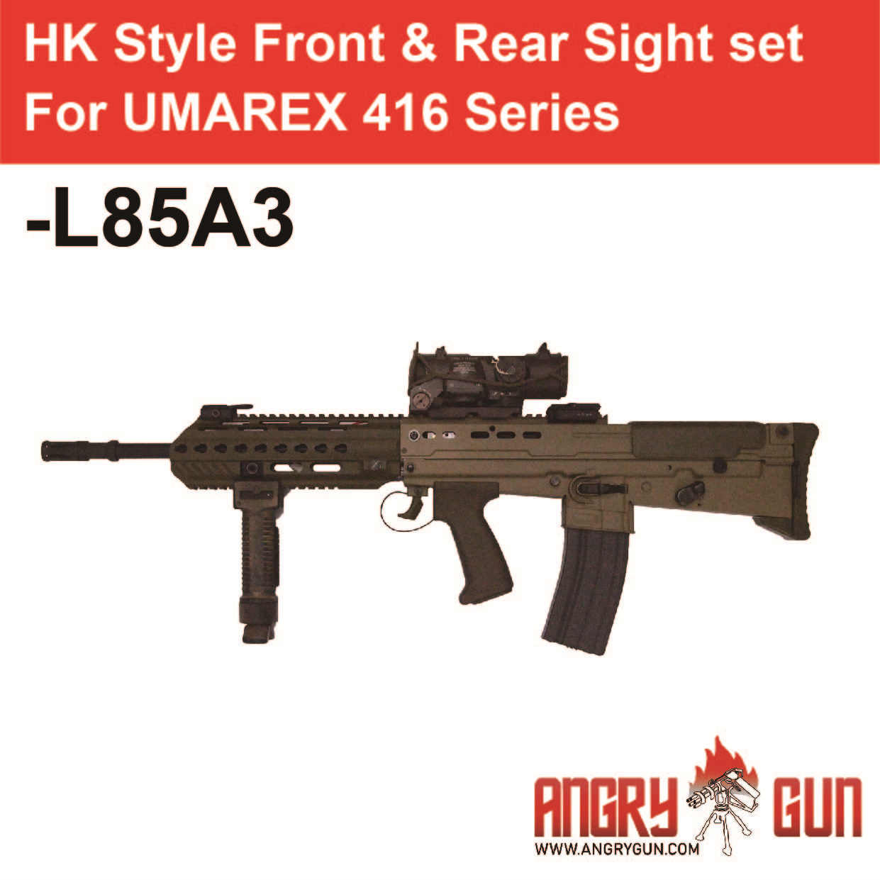 UMAREX HK416シリーズ用HKスタイルフロント＆リアサイトセット