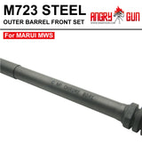 MARUI용 ANGRY GUN STEEL 아우터 배럴 프런트 세트 M723/M733 MWS GBB