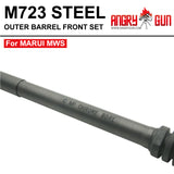ANGRY GUN STEEL OUTER BARREL FRONT SET FOR MARUI M723/M733 MWS GBB