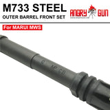 MARUI용 ANGRY GUN STEEL 아우터 배럴 프런트 세트 M723/M733 MWS GBB