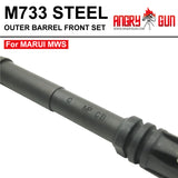 ANGRY GUN STEEL OUTER BARREL FRONT SET FOR MARUI M723/M733 MWS GBB