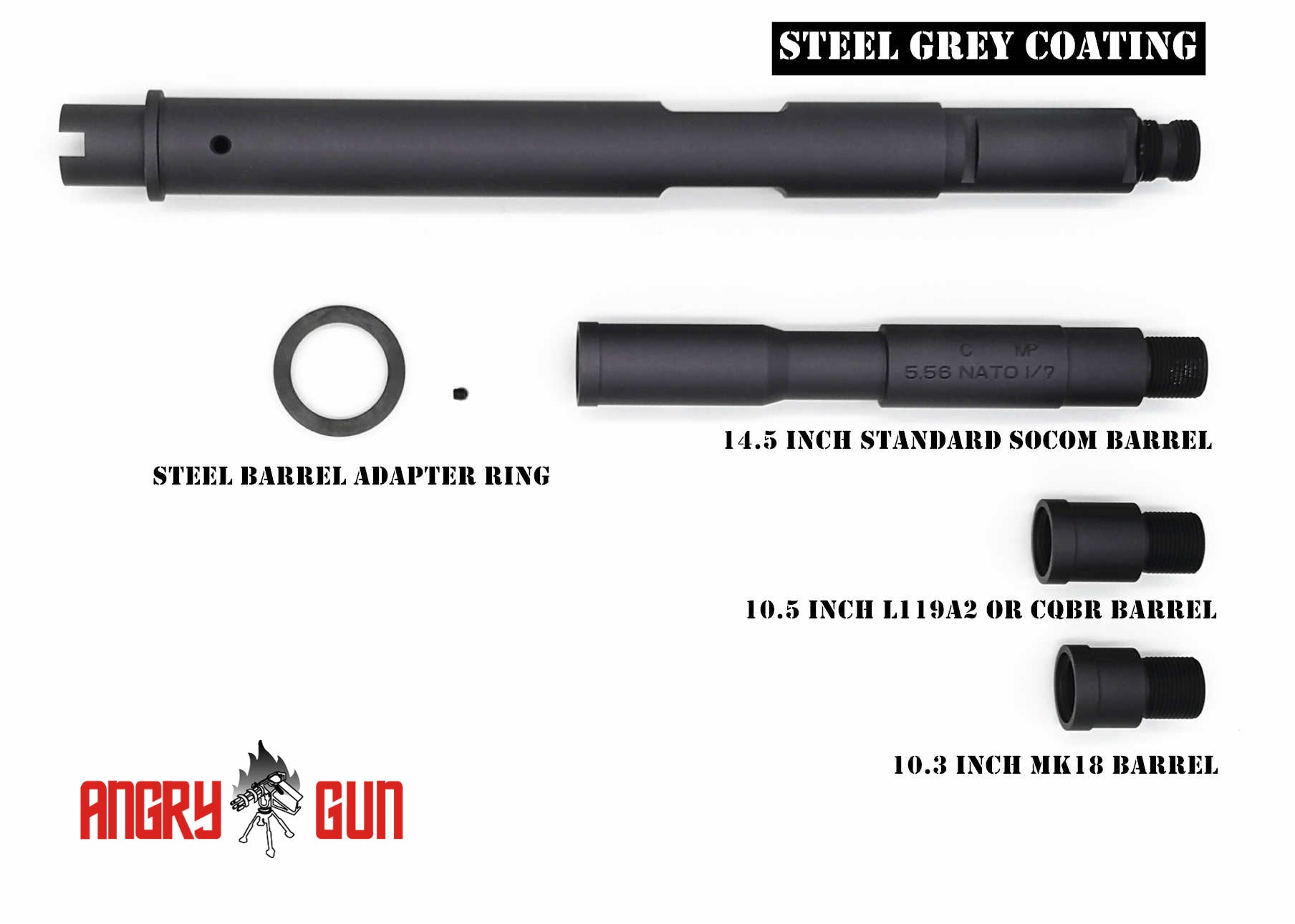ANGRYGUN 東京マルイMWS用 BCM アウターバレル14.5インチ Amazon | ANGRY GUN 東京マルイMWS用 BCMタイプアルミアウター