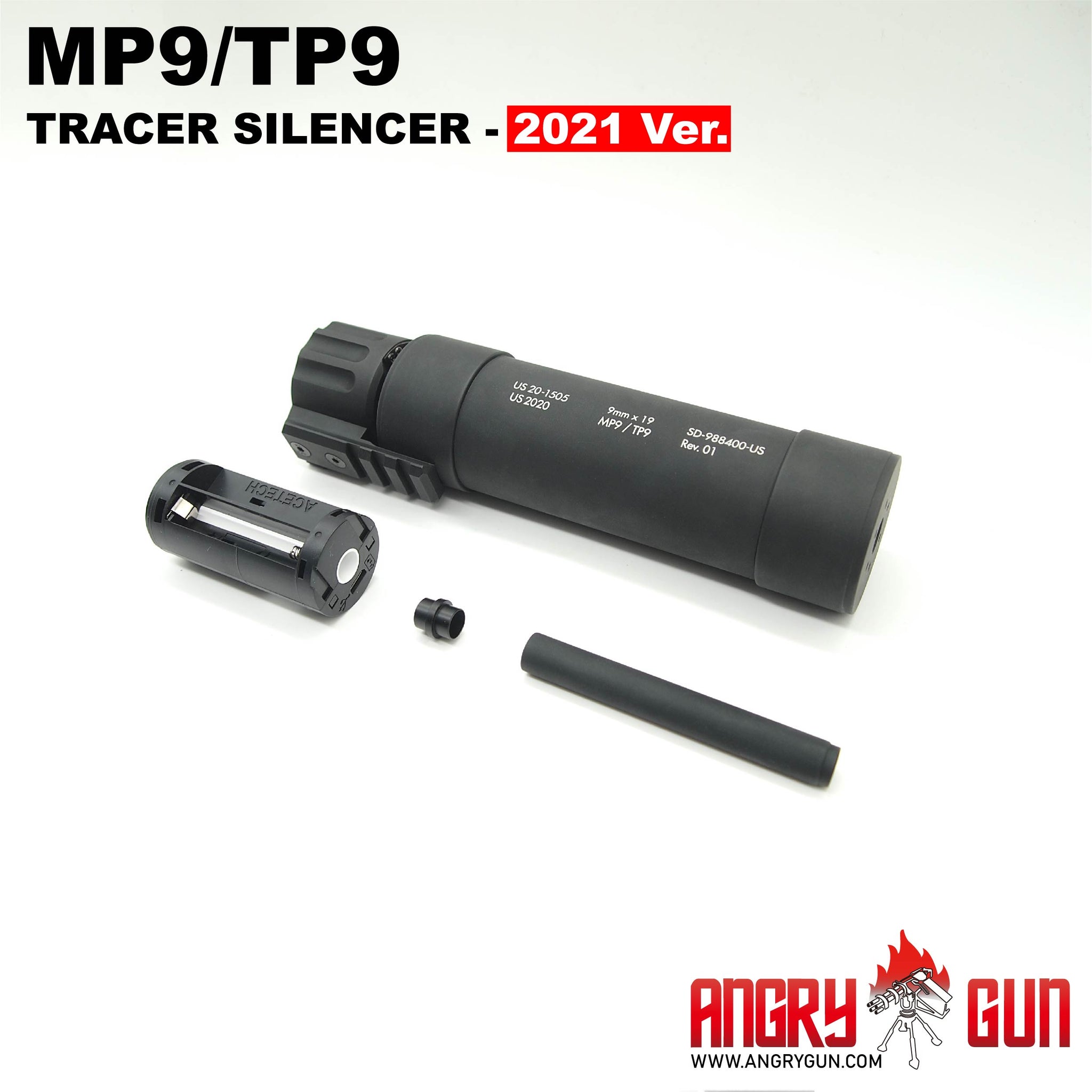 KWA MP9/TP9 サイレンサー & ACETECHトレーサーAT2000R ANGRYGUN KWA MP9/TP9 QDサイレンサー & ACETECH AT2000R フル