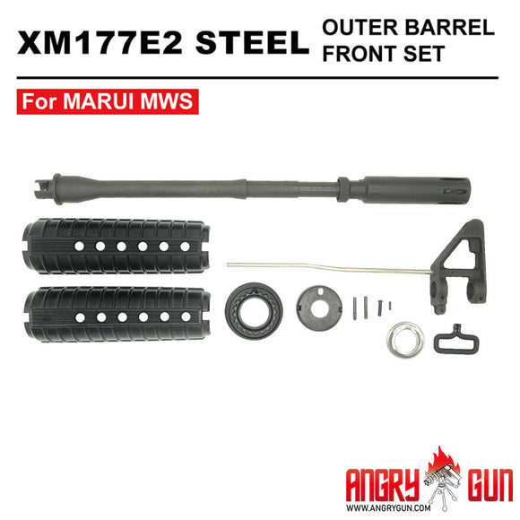 ANGRY GUN STEEL OUTER BARREL FRONT SET FOR XM177E2 MWS GBB